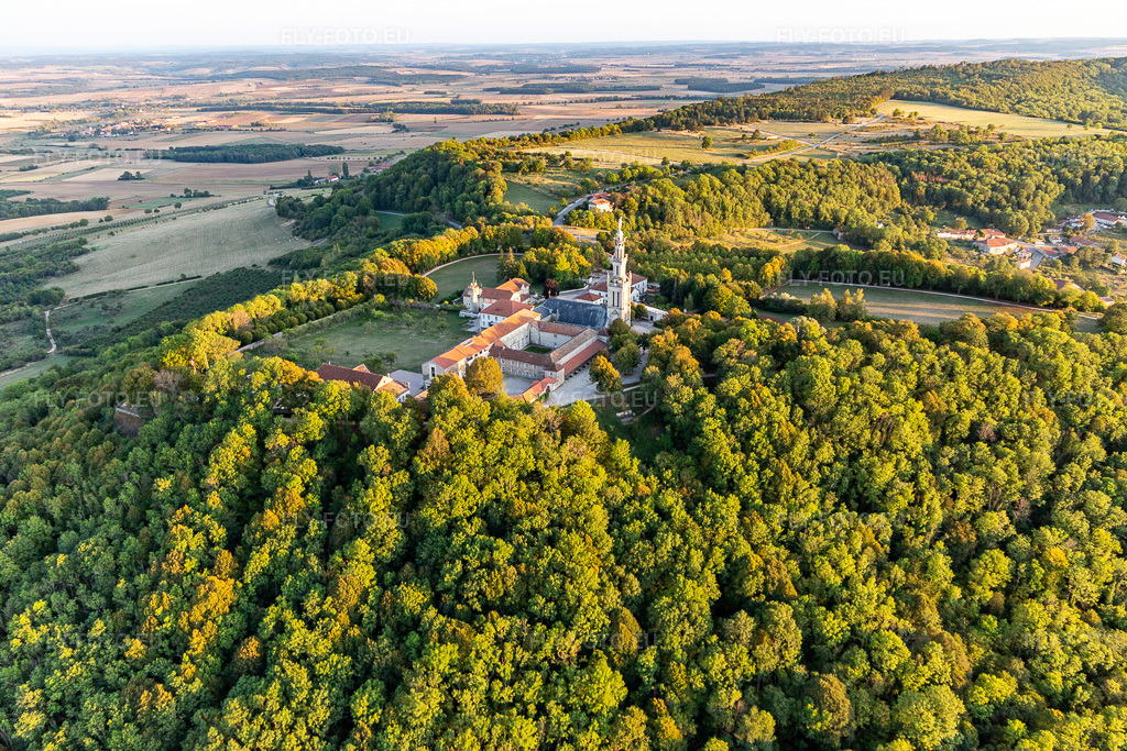 Vue aérienne: Basilique de Sion à Saxon-Sion dans le département Meurthe et Moselle, France. Photo: IMG_117946.jpg prise le 14/09/2019 par Werner Riehm/FLY-FOTO.eu – Résolution de l'original: 5472 x 3648 px