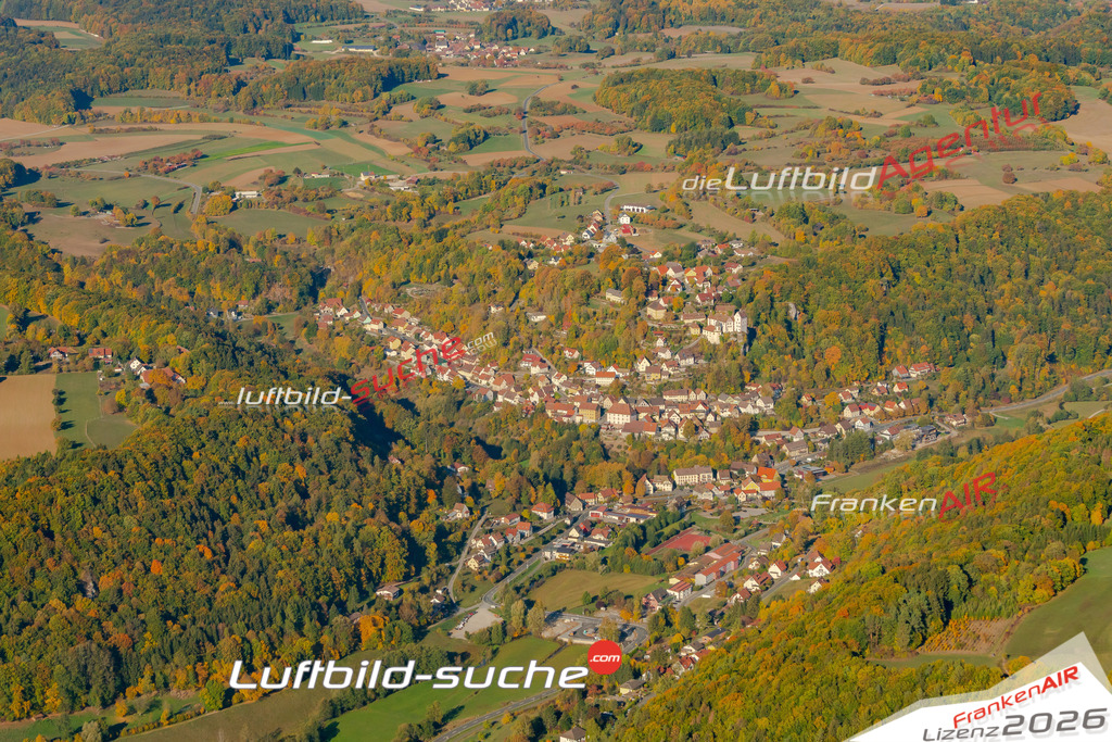 Das Luftbild der Stadt Egloffstein wurde 2018 vom Flugzeug heraus erstellt (keine Drohne) Aufnahmehöhe ca.400 Meter- hohe Auflösung für beste Druck-Qualität