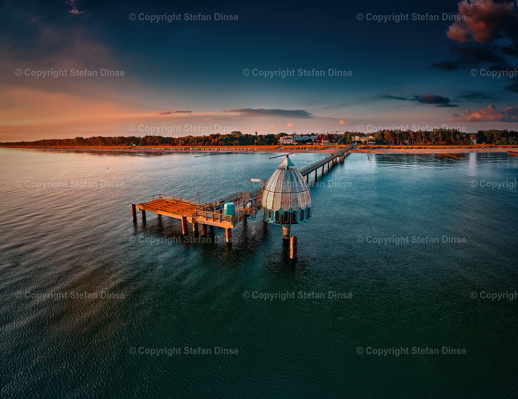 Luftbild von der Seebrücke in Zingst am Morgen | Luftbild von der Seebrücke in Zings am Morgen - Realisiert mit Pictrs.com