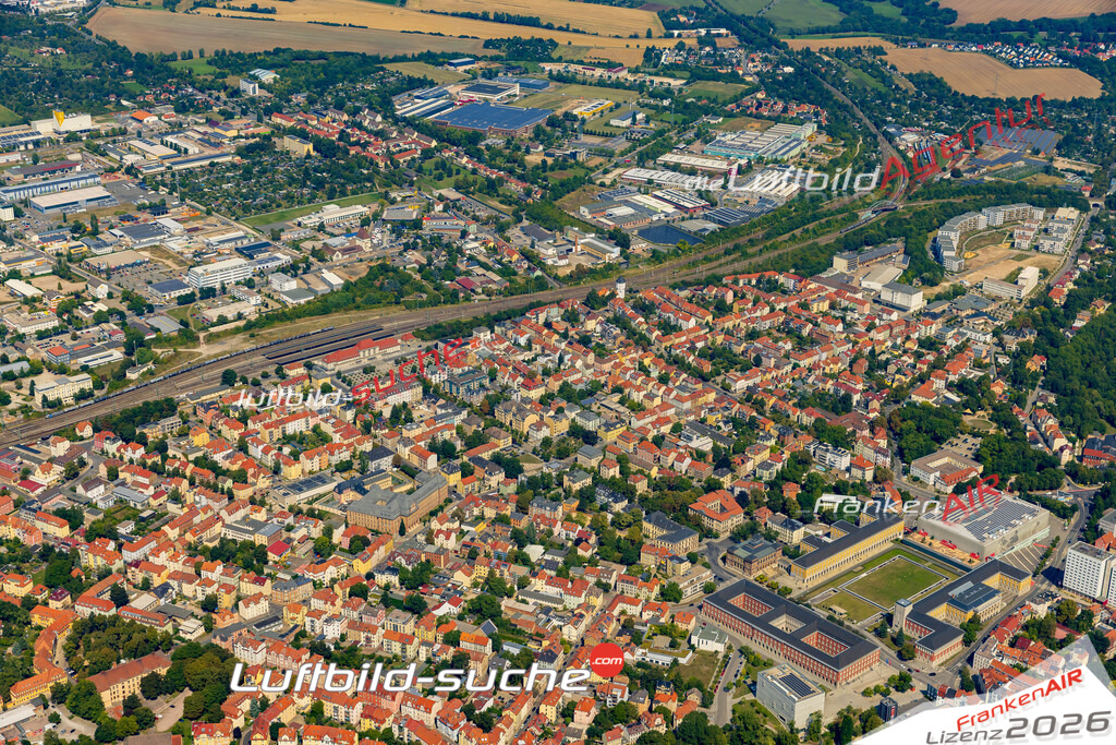 Schrägluftbild  Meyerstraße  Weimar - Das Luftbild wurde 2025 vom UL-Flugzeug heraus erstellt (ohne Drohne- keine Drohnenaufnahme ) - Hochauflösende Luftaufnahme -Nicht vergleichbar mit Google Maps oder Satelittenbilder- Die Geschenkidee !Mit Lizenz und Bildrechte bestellbar