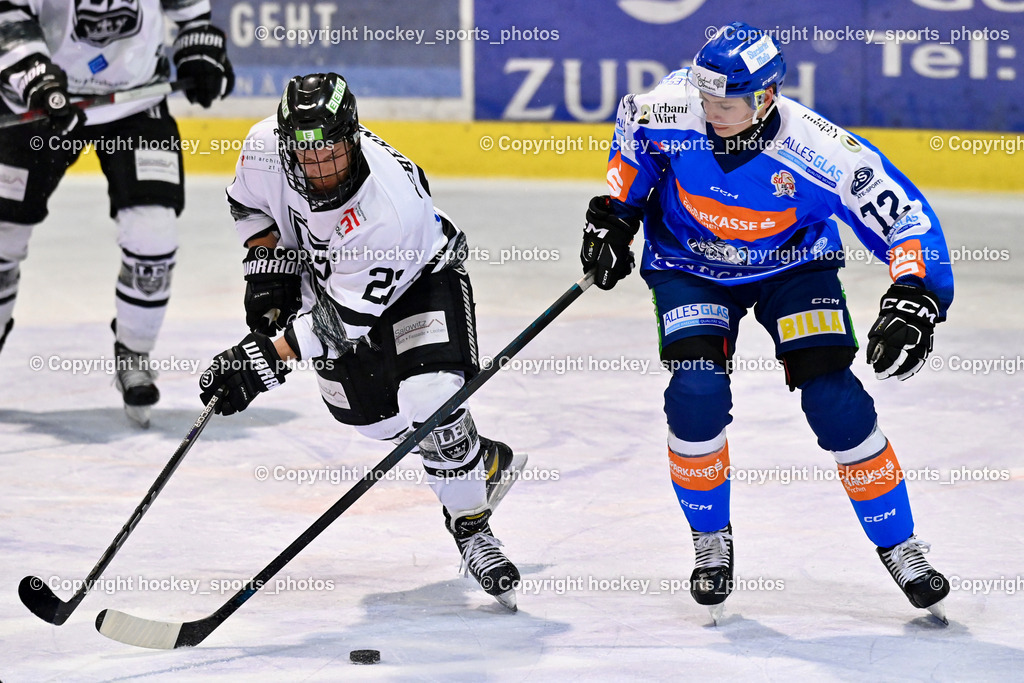 ESC Sparkasse Steindorf vs. LE Kings | #22 Scherngell Christoph LE Kings, #72 Hobitsch Samuel ESC Steindorf, ESC Sparkasse Steindorf vs. LE Kings, ESC Sparkasse Steindorf vs. LE Kings am 01.11.2025 in Steindorf (Ossiachersee Halle), Austria, (Photo by Bernd Stefan)