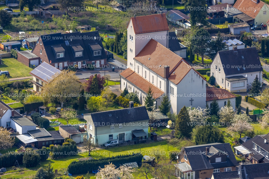 Boenen230404804 | Luftbild, Christ König Kirche, Westerbönen, Bönen, Ruhrgebiet, Nordrhein-Westfalen, Deutschland