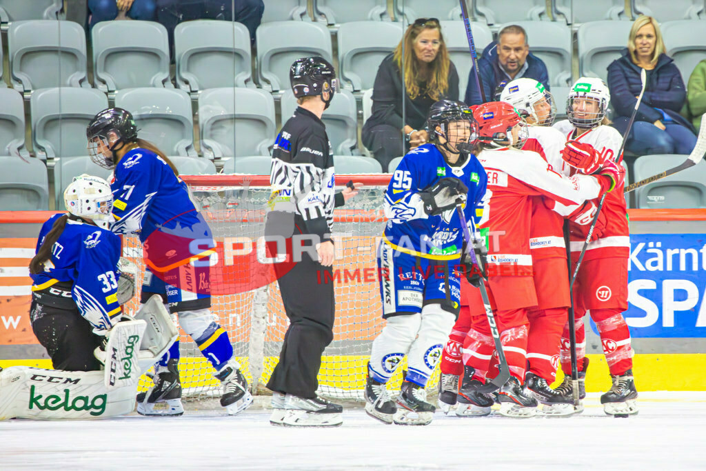 Eishockey DEBL 2023/24 | Eishockey DEBL 2023/24, KAC Frauen - Villach Lady Hawks am 27.09.2023 in Klagenfurt (Heidi Horten Arena), Austria, (Photo by Ernst Krawagner sport-fan.at) - Realisiert mit Pictrs.com
