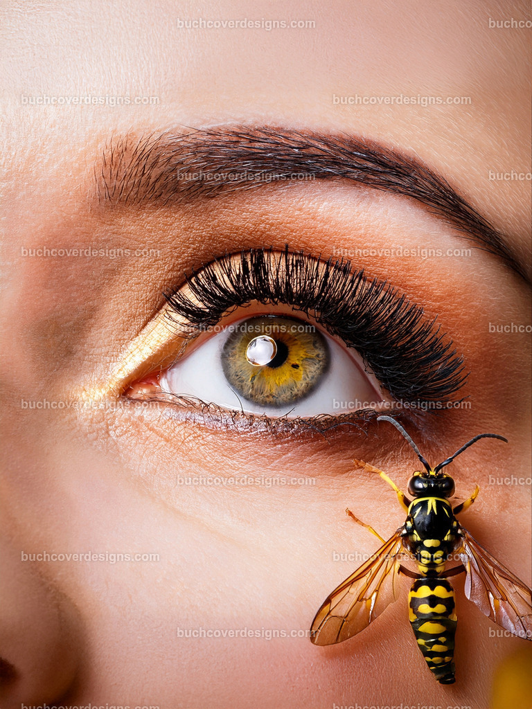 Frauen Auge mit Wespe | Entdecken Sie kreative Buch Cover Designs für Self-Publishing-Autoren und Verlage! Unsere maßgeschneiderten Designs ziehen Leser an und bringen Ihre Geschichten visuell zum Leben. Lassen Sie uns Ihr perfektes Cover gestalten!