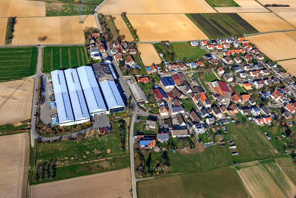Luftbild: Ortsansicht von Südwesten im Ortsteil Schmidhofen in Bad Krozingen im Bundesland Baden-Württemberg in Deutschland. Foto: IMG_112970.jpg vom 22.03.2019 durch Werner Riehm/FLY-FOTO.de