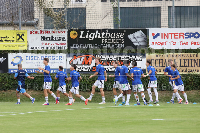 Friendly Match: SC Weiz vs TSV Hartberg in Weiz | Weiz, AUSTRIA, 01.JUL.26 - SOCCER - ADMIRAL Bundesliga, SC Weiz vs TSV Hartberg, test match. The image shows TSV Hartberg during warm up.