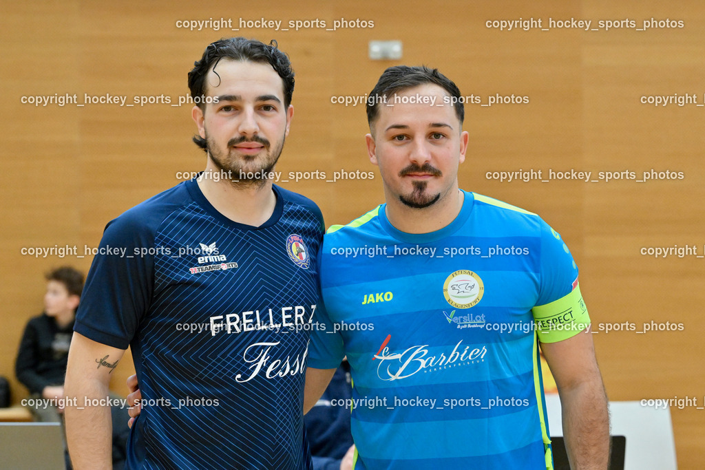 LPSV-Kärnten vs. FUTSAL versli.at Klagenfurt | #3 Nemanja Lukic LPSV-Kärnten, #17 Vahid Muharemovic versli.at Klagenfurt, LPSV-Kärnten vs. FUTSAL versli.at Klagenfurt, LPSV-Kärnten vs. FUTSAL versli.at Klagenfurt am 01.02.2026 in Villach (Ballspielhalle St. Martin), Austria, (Photo by Bernd Stefan)