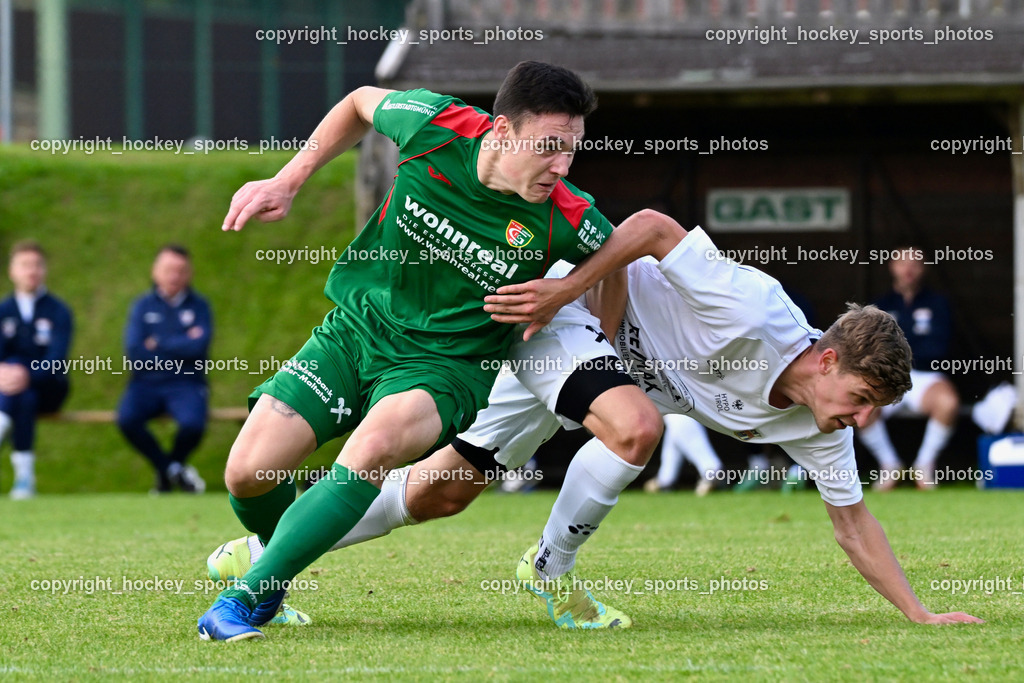 FC ASKÖ Gmünd vs. Union Matrei  | #19 Nico Payer FC Gmünd, #27 Hannes Wibmer Matrei, FC ASKÖ Gmünd vs. Union Matrei , FC ASKÖ Gmünd vs. Union Matrei  am 21.09.2024 in Gmünd (Sportplatz Gmünd), Austria, (Photo by Bernd Stefan)