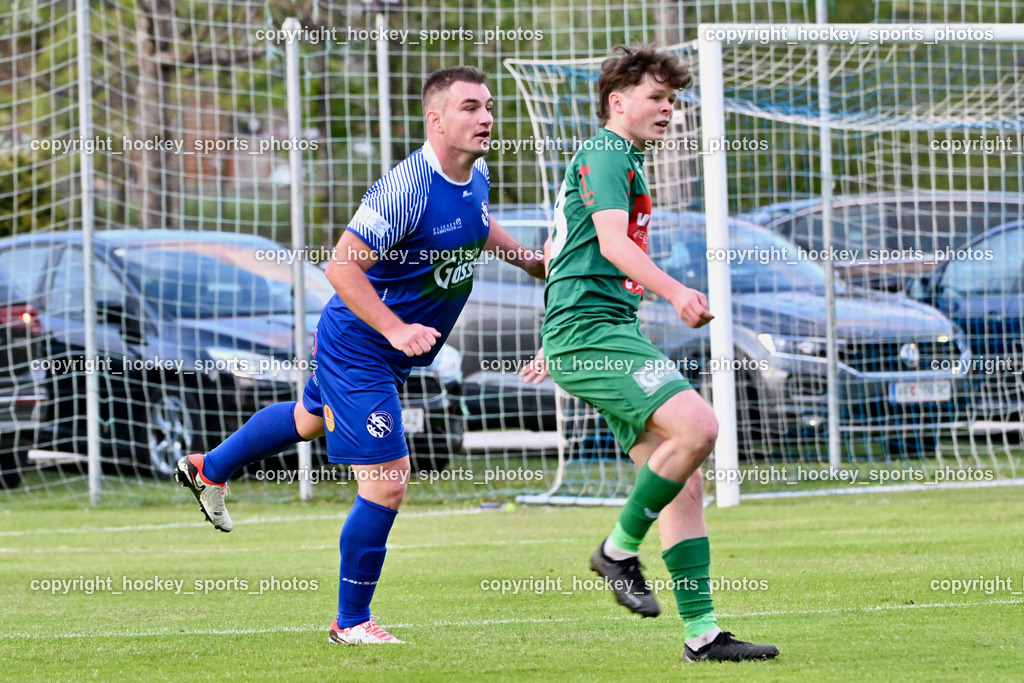 Dellach Gail vs. Rapid Lienz | #77 Armin Lulic Dellach Gail, #18 Oliver Gomig Rapid Lienz, Dellach Gail vs. Rapid Lienz, Dellach Gail vs. Rapid Lienz am 26.04.2024 in Dellach (Sportplatz Dellach Gail), Austria, (Photo by Bernd Stefan)