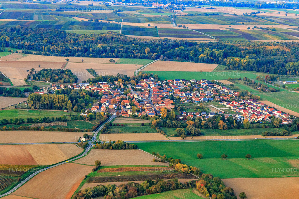 Luftbild: Ortsansicht von Süden in Barbelroth im Bundesland Rheinland-Pfalz in Deutschland. Foto: IMG_123486.jpg vom 19.10.2020 durch Werner Riehm/FLY-FOTO.de