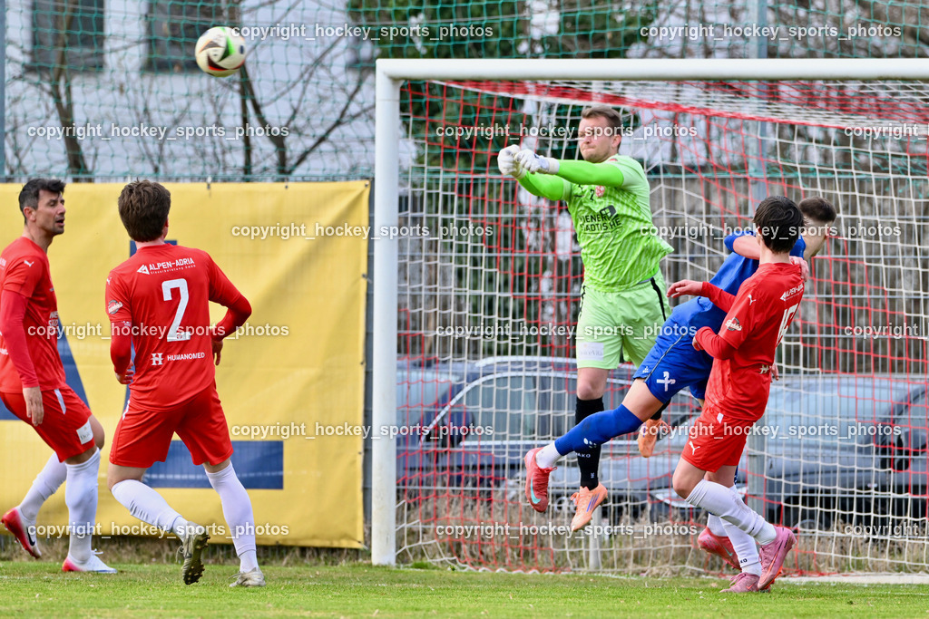 KAC 1909 vs. Union Matrei | #1 Florian Magnes KAC 1909, #17 Enrico Sebastian Schubert Union Matrei, #16 Max Martin Dirkes KAC 1909, #2 Tim Tassotti KAC 1909, #9 Mihret Topcagic KAC 1909, KAC 1909 vs. Union Matrei, KAC 1909 vs. Union Matrei am 21.03.2026 in Klagenfurt (Sportplatz KAC), Austria, (Photo by Bernd Stefan)