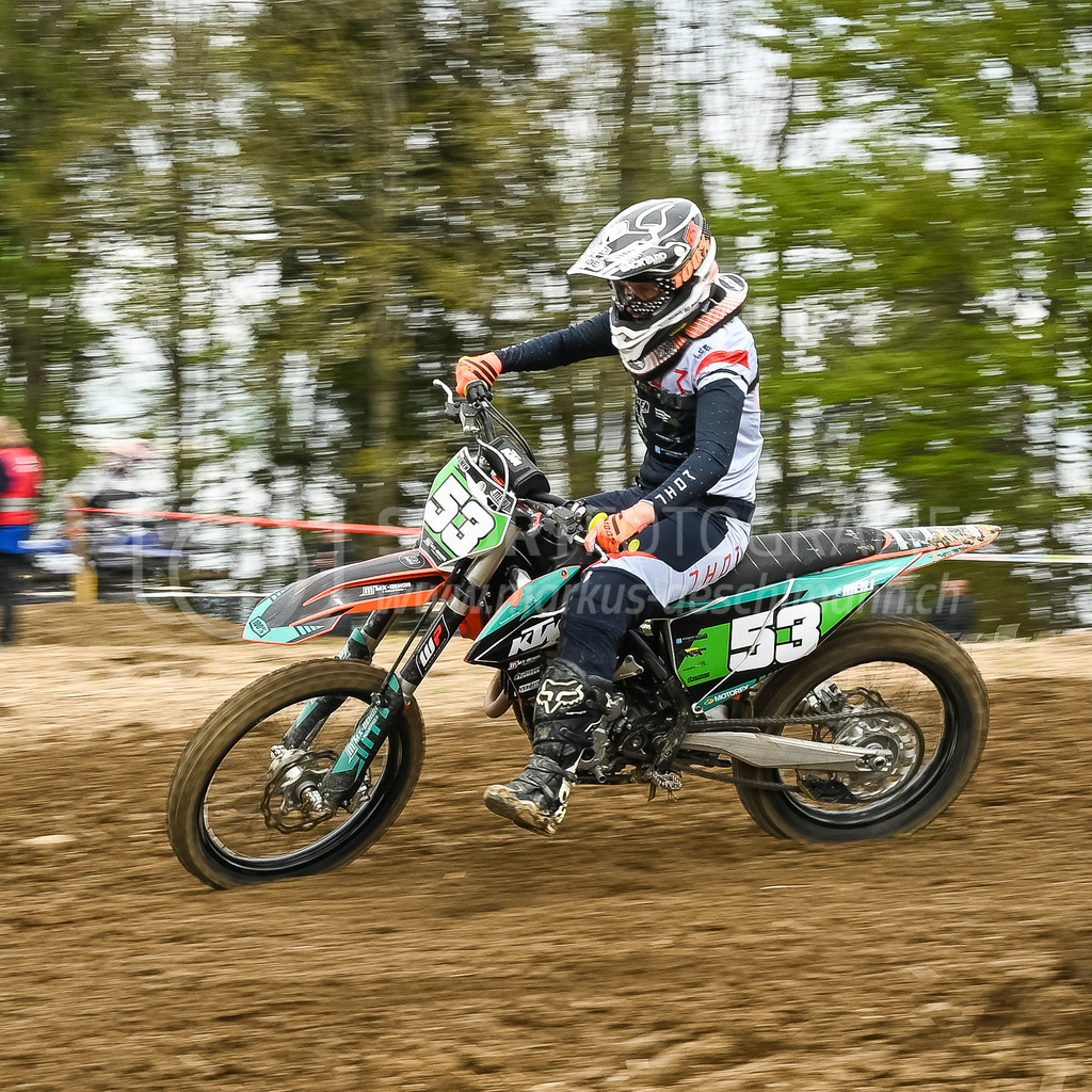 Motocross Schlatt bei Winterthur - 30. April 2023 | #53 Meili Corina aus Homburg (CH) auf KTM in der Kategorie Swiss MX Women Cup am Motocross Schlatt bei Winterthur, 30. April 2023. 
Instagram: @mx_schlatt | @mc_wila | @sam_schweiz
Bild: Sportfotografie Markus Aeschimann | www.markus-aeschimann.ch - Realisiert mit Pictrs.com