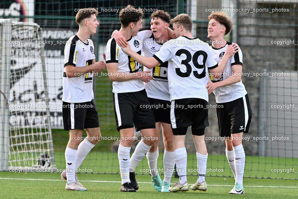 SV Spittal vs. VST Völkermarkt 5.4.2024 | Jubel SV Spittal, #22 Max Steinthaler SV Spittal, , #9 Samuel Müllmann SV Spittal, #3 Killian Brandner SV Spittal, #39 Fabian Hoi SV Spittal, #10 Adrian Steurer SV Spittal, SV Spittal vs. VST Völkermarkt 5.4.2024, SV Spittal vs. VST Völkermarkt am 05.04.2024 in Spittal an der Drau (Goldeck Stadion), Austria, (Photo by Bernd Stefan)