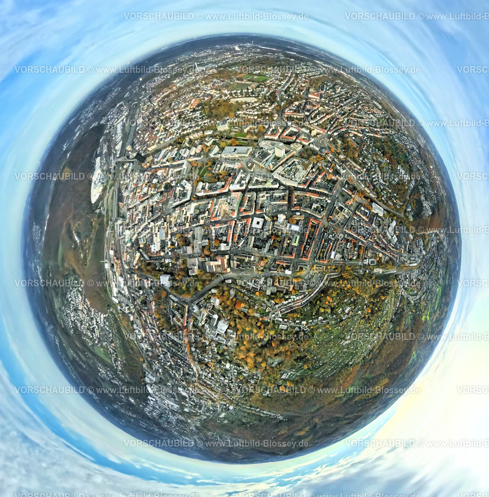 Hagen251101224fish-eye | Luftbild, Wohngebiet Ortsansicht Ortsteil Haspe, Erdkugel, Fisheye Aufnahme, Fischaugen Aufnahme, 360 Grad Aufnahme, tiny world, little planet, fisheye Bild, Haspe, Hagen, Ruhrgebiet, Nordrhein-Westfalen, Deutschland