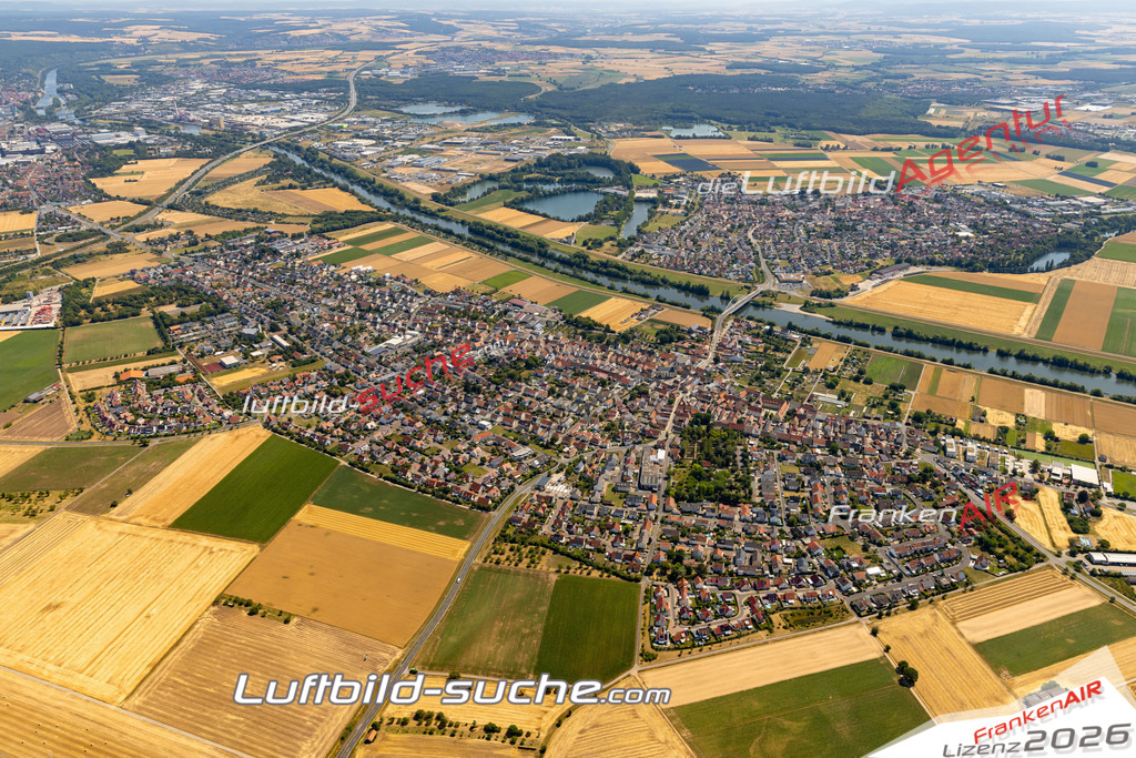 Das Luftbild zeigt :  Bergrheinfeld - Die Luftaufnahme wurde 2023 vom UL-Flugzeug aus erstellt ( keine Drohne ) - Hochauflösende Luftaufnahme - Für grossformatige Ausdrucke geeignet. Die Geschenkidee !Mit Lizenz und Bildrechte bestellbar