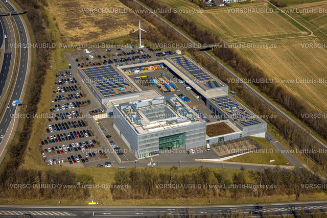 Hagen250303906 | Luftbild, T3E Logistik GmbH Logistikdienst und ENERVIE - Südwestfalen Energie und Wasser AG, an der Autobahn A45, Emst, Hagen, Ruhrgebiet, Nordrhein-Westfalen, Deutschland