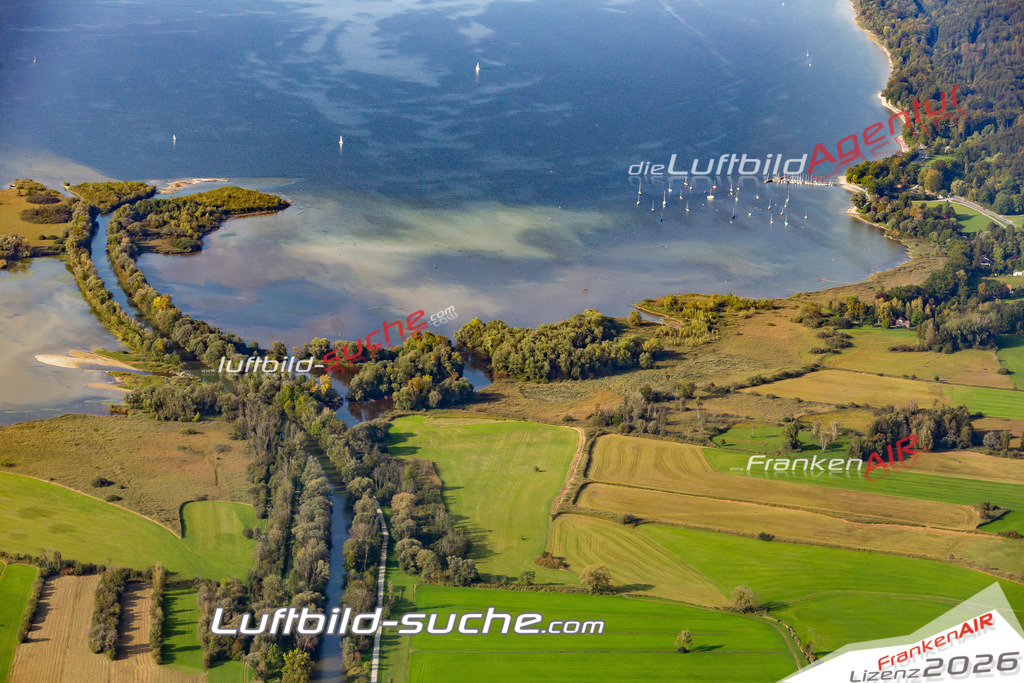 Aktuelles Luftbild von amer Ammersee - Die Luftaufnahme wurde 2020 mittels UL-Flugzeug erstellt ( keine Drohne ) - hochauflösende Kamera-Systeme von  Canon -Beste Qualität - Für grossformatige Ausdrucke geeignet. Die Geschenkidee !