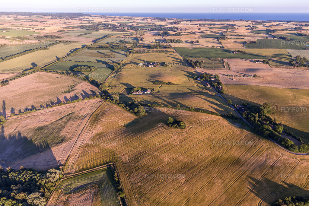 Aerial view: View of the town in Borre in the state Zealand, Denmark. – Photo: IMG_108631.jpg taken on 07/04/2018 by Werner Riehm/FLY-FOTO.com – Resolution of the original: 5305 x 3537 px