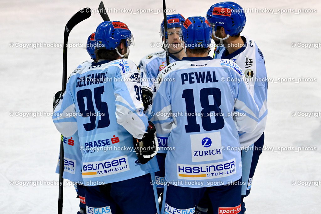 ESC Steindorf vs. EHC Althofen 4.11.2023 | Jubel ESC Steindorf Mannschaft, #95 Gelfanov Ruslan, #18 Pewal Martin, #92 Ratz Patrick