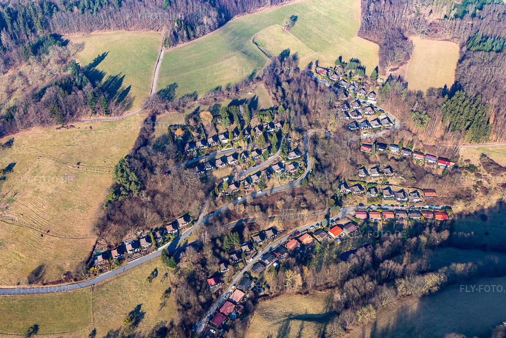 Luftbild: Ferienhaus Anlage Formbach (Odenwald) im Ortsteil Unter-Ostern in Reichelsheim im Bundesland Hessen in Deutschland. Foto: IMG_096658.jpg vom 14.02.2017 durch Werner Riehm/FLY-FOTO.de