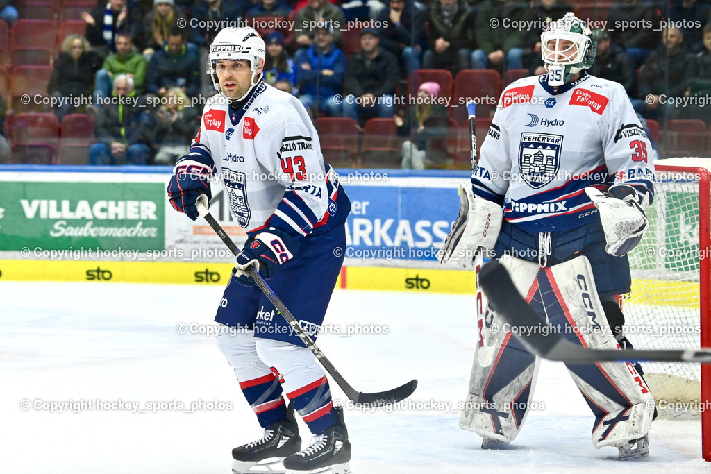 EC IDM WÄRMEPUMPEN VSV vs. HYDRO FEHERVAR AV 19 | #43 Gaunce Cameron HYDRO FEHERVAR, #35 Horvath Dominik HYDRO FEHERVAR, EC IDM WÄRMEPUMPEN VSV vs. HYDRO FEHERVAR AV 19, EC IDM WÄRMEPUMPEN VSV vs. HYDRO FEHERVAR AV 19 am 20.11.2024 in Villach (Stadthalle Villach), Austria, (Photo by Bernd Stefan)