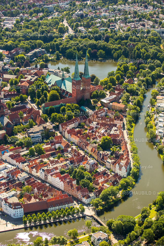 Luebeck15070105 | Altstadt von Lübeck mit Trave und Obertrave,  Lübeck, Lübecker Bucht, Hansestadt, Schleswig-Holstein, Deutschland