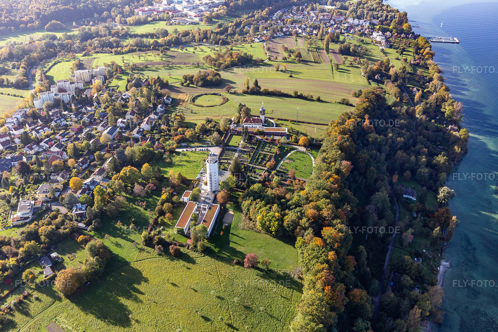 Luftbild: Jugendherberge DJH Otto-Moericke-Turm Konstanz im Ortsteil Allmannsdorf in Konstanz im Bundesland Baden-Württemberg in Deutschland. Foto: IMG_119374.jpg vom 14.10.2019 durch Werner Riehm/FLY-FOTO.de