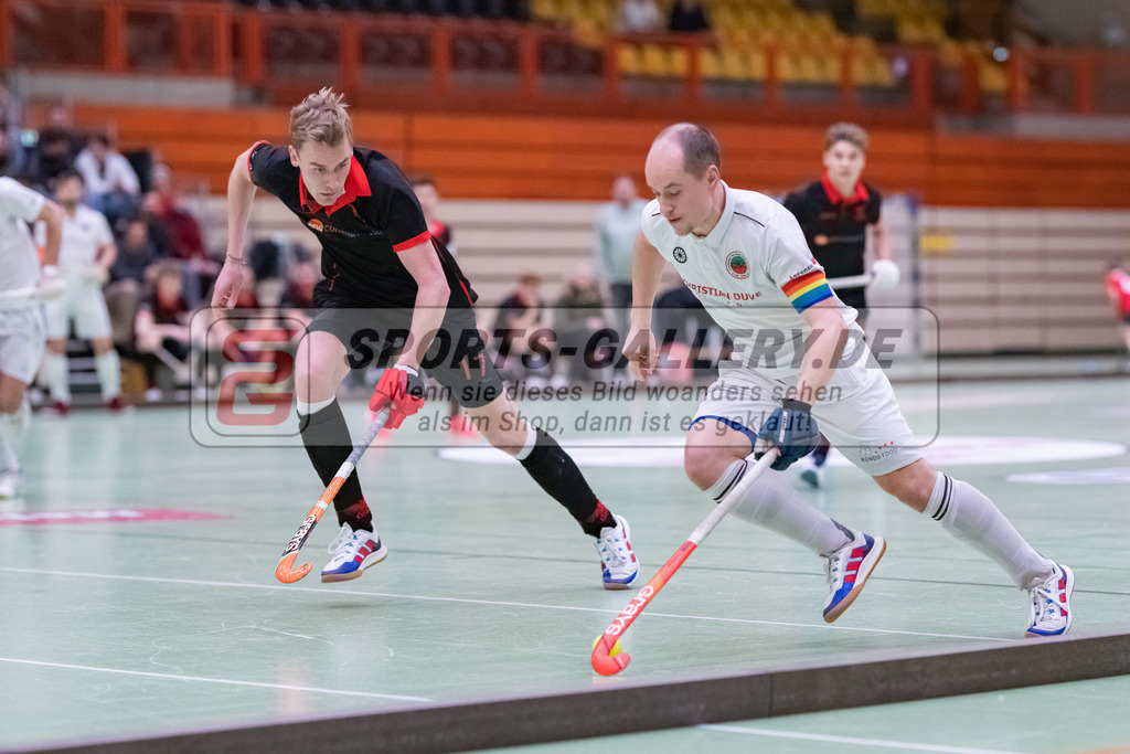 HK_20230113_102772 | 1. Bundesliga ( Halle ) Herren Crefelder HTC - DSD Düsseldorf am 13.1.2023 Crefelder HTC  ( CHTC ) Halle Glockenspitz , Krefeld , Ehling Jonathan ( Crefelder HTC #22 )