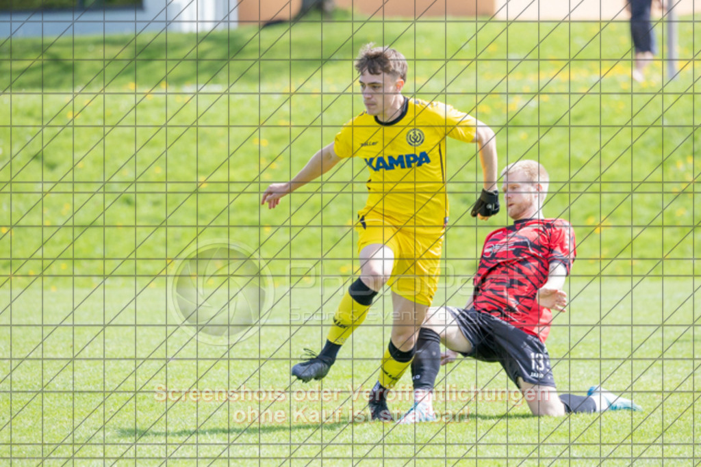 20250427_150501_0116 | #,TSV Bad Boll (rot) vs. SV Waldhausen (gelb), Fussball, Landesliga 2 - wfv, 24. Spieltag, Saison 2024/2025, Rasenplatz, Erlengarten 37, 73087 Bad Boll, 27.04.2025 - 15:00 Uhr,Foto: PhotoPeet-Sportfotografie/Peter Harich