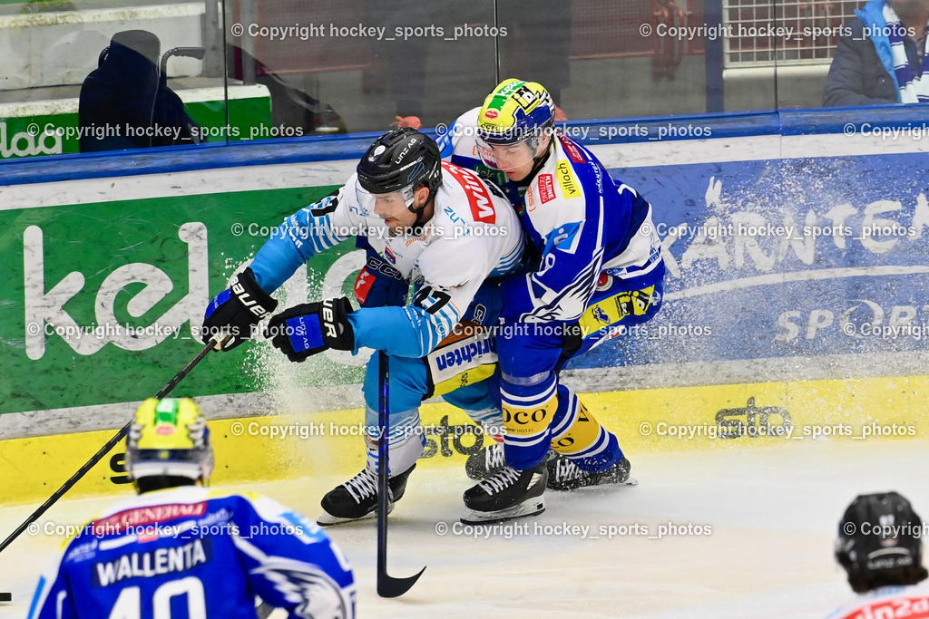 EC IDM WÄRMEPUMPEN VSV vs. Steinbach Black Wings Linz | #47 Logan Roe  Black Wings Linz, #78 Felix Maxa EC VSV, EC IDM WÄRMEPUMPEN VSV vs. Steinbach Black Wings Linz, EC IDM WÄRMEPUMPEN VSV vs. Steinbach Black Wings Linz am 04.03.2026 in Villach (Stadthalle Villach), Austria, (Photo by Bernd Stefan)
