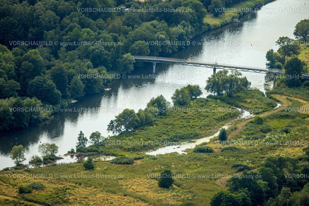 Witten230701595 | Luftbild, Fluss Ruhr und Nachtigallbrücke, Witten, Ruhrgebiet, Nordrhein-Westfalen, Deutschland