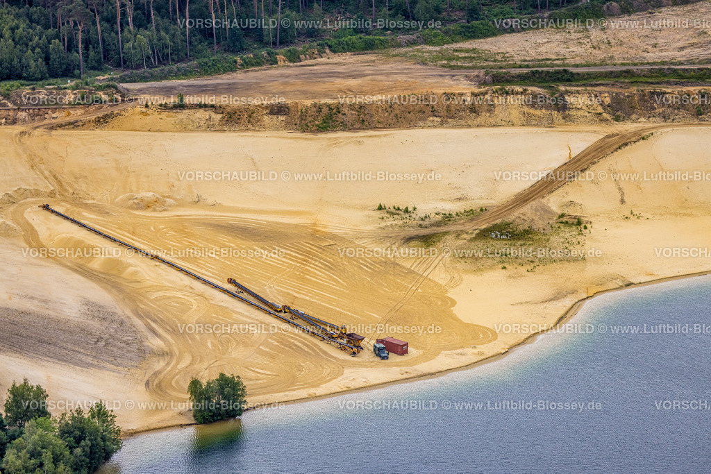 Haltern220602467 | Luftbild, Arbeiten am Baggerloch Flaesheim, Flaesheim, Haltern am See, Ruhrgebiet, Nordrhein-Westfalen, Deutschland