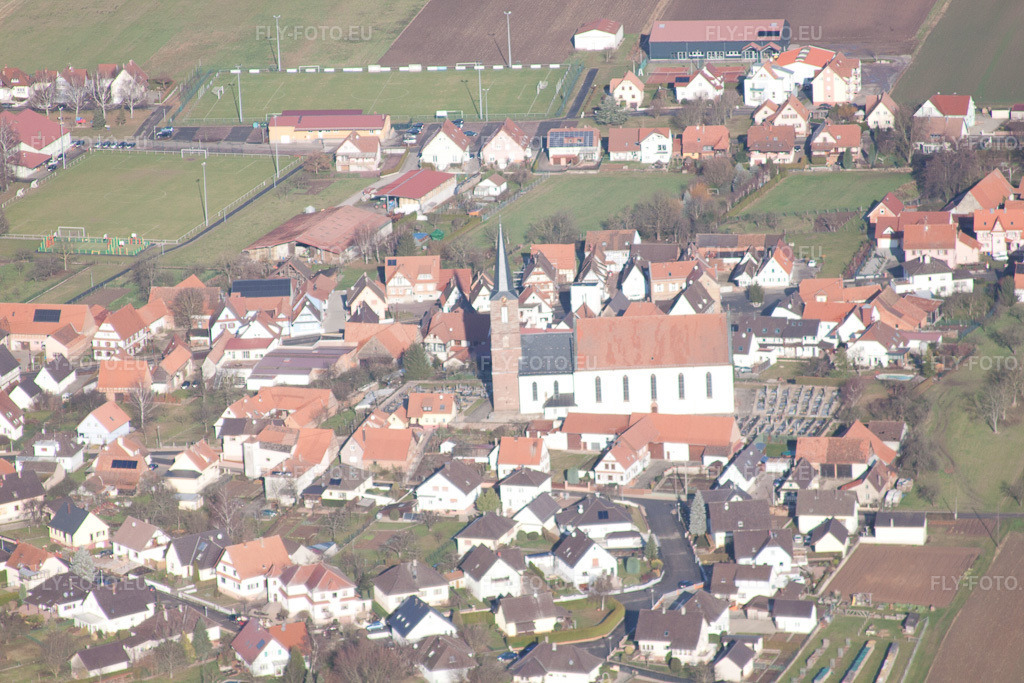Vue aérienne: Rue des Violettes à Schleithal dans le département Bas Rhin, France – .Photo: IMG_48489.jpg prise le 11/12/2011 par Werner Riehm/FLY-FOTO.eu – Résolution de l'original: 4752 x 3168 px