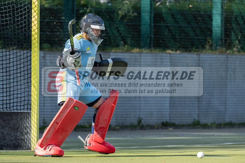 HK_20231007_105018 | 1.Bundesliga Damen Düsseldorfer HC - Großflottbeker THGC am 7.10.2023 DHC, Düsseldorf , Femke Jovy ( Torfrau Düsseldorfer HC #1 )
