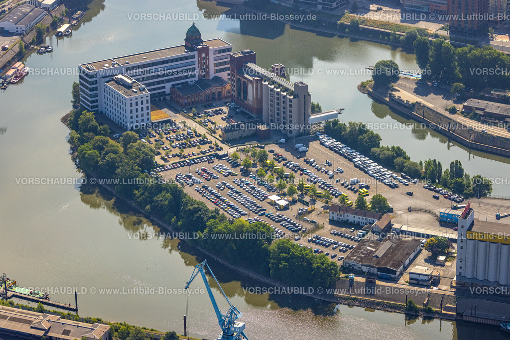 Duesseldorf220700839 | Luftbild, Medienhafen, Plange Mühle Klinikgebäude sowie Büro- und Wohngebäude, Hafen, Düsseldorf, Rheinland, Nordrhein-Westfalen, Deutschland
