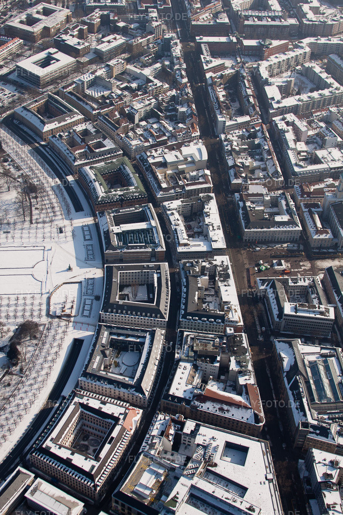 Luftbild: Fussgängerone im Ortsteil Innenstadt-Ost in Karlsruhe im Bundesland Baden-Württemberg in Deutschland. Foto: IMG_24170.jpg vom 16.02.2010 durch Werner Riehm/FLY-FOTO.de