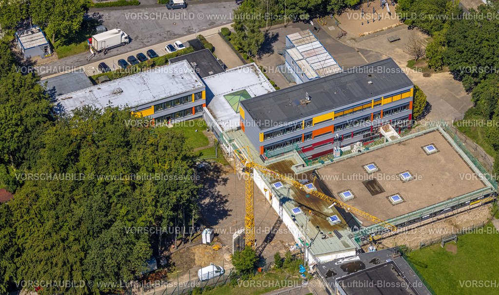 Ennepetal230801433 | Luftbild, Grundschule Büttenberg und Baustelle, Büttenberg, Ennepetal, Ruhrgebiet, Nordrhein-Westfalen, Deutschland