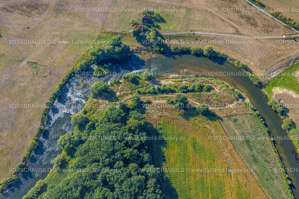 Olfen220805951LippeVogelsang | Luftbild, Fluss Lippe Mäander, Lippeschleife, Fluss- und Auenentwicklung der Lippe Vogelsang, Renaturierung, Gleitsohle, Stadtgrenze Olfen-Datteln, Olfen-Kirchspiel, Olfen, Ruhrgebiet, Nordrhein-Westfalen, Deutschland
