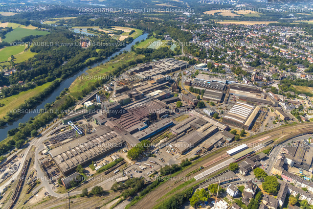 Witten220808918 | Luftbild, Edelstahlwerk Witten am Fluss Ruhr, Witten, Ruhrgebiet, Nordrhein-Westfalen, Deutschland