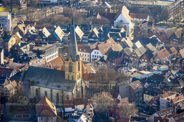 Werne230203152 | Luftbild, St. Christophorus Kirche und Altstadt, Werne, Ruhrgebiet, Nordrhein-Westfalen, Deutschland