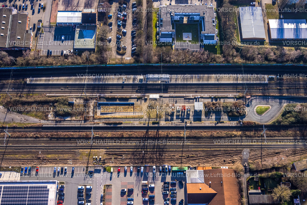 Holzwickede240100624 | Luftbild, Bahnhof und Gleisanlagen, Holzwickede, Ruhrgebiet, Nordrhein-Westfalen, Deutschland