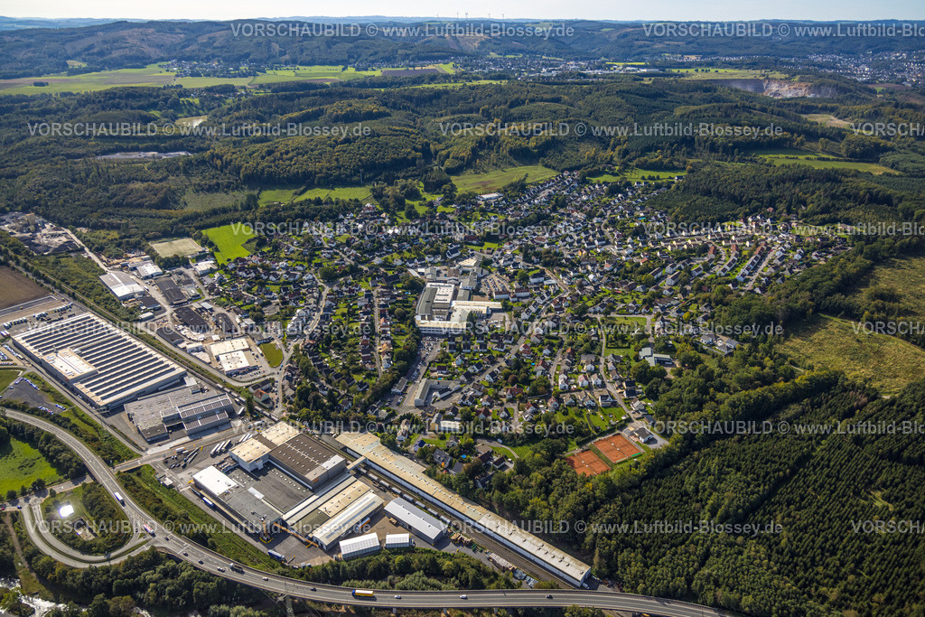 Menden230905483 | Luftbild, OBO Bettermann Vertrieb Deutschland GmbH, Hüingsen, Menden, Sauerland, Nordrhein-Westfalen, Deutschland