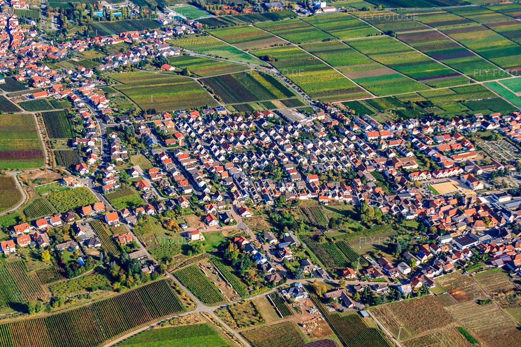 Luftbild: Am Kirschengarten im Ortsteil Diedesfeld in Neustadt im Bundesland Rheinland-Pfalz in Deutschland. Foto: IMG_22110.jpg vom 15.10.2009 durch Werner Riehm/FLY-FOTO.de