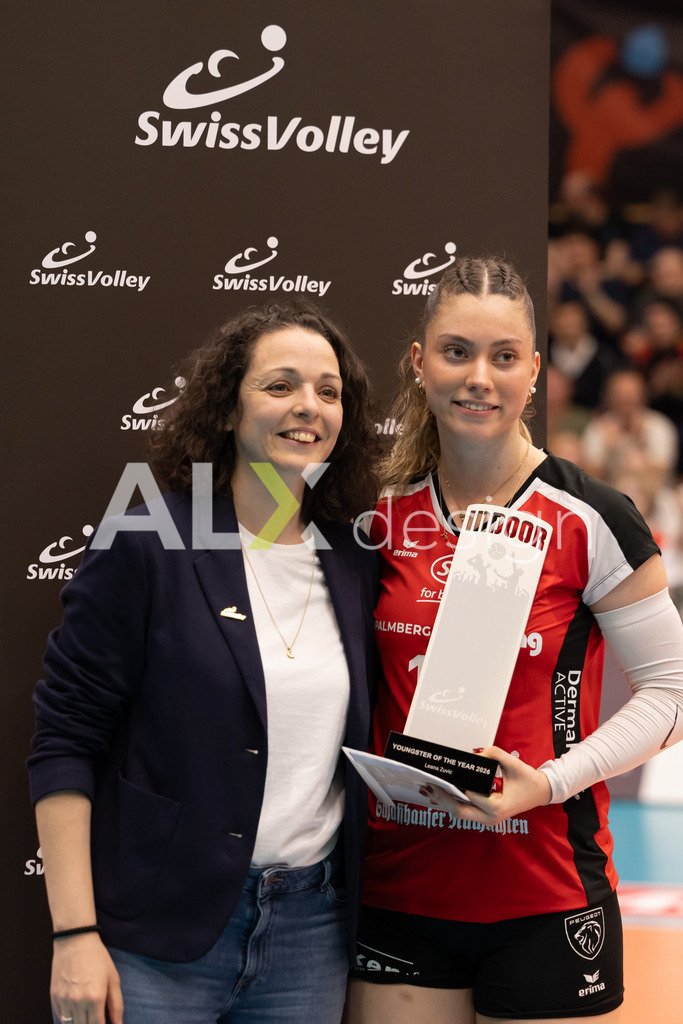 Volleyball I Frauen I Saison 2025-2026 I Volleyball NLA | Women I  Playoffs Finals 2/5 I  VC Kanti Schaffhausen - viteos NUC I  10.04.2026 | 17 Leana Zuvic (CH) (VC Kanti Schaffhausen) - Aussen - Realisiert mit Pictrs.com
