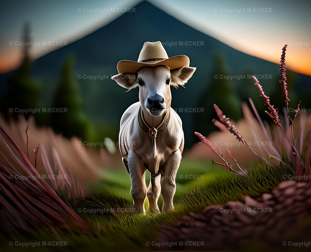 kuh mit cowboy hut | Martin Ecker Fotograf Euratsfeld - Realisiert mit Pictrs.com