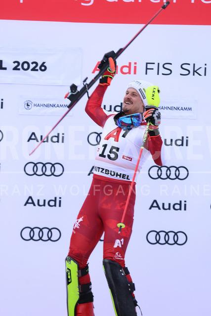 Audi FIS Ski World Cup: Men’s Slalom – Hahnenkamm Race, Kitzbuehel | Kitzbuehel, Austria, 25.Jan.26 - Alpine Skiing - FIS World Cup, Hahnenkamm Race, Slalom, men. The image shows FELLER Manuel (AUT, Atomic).