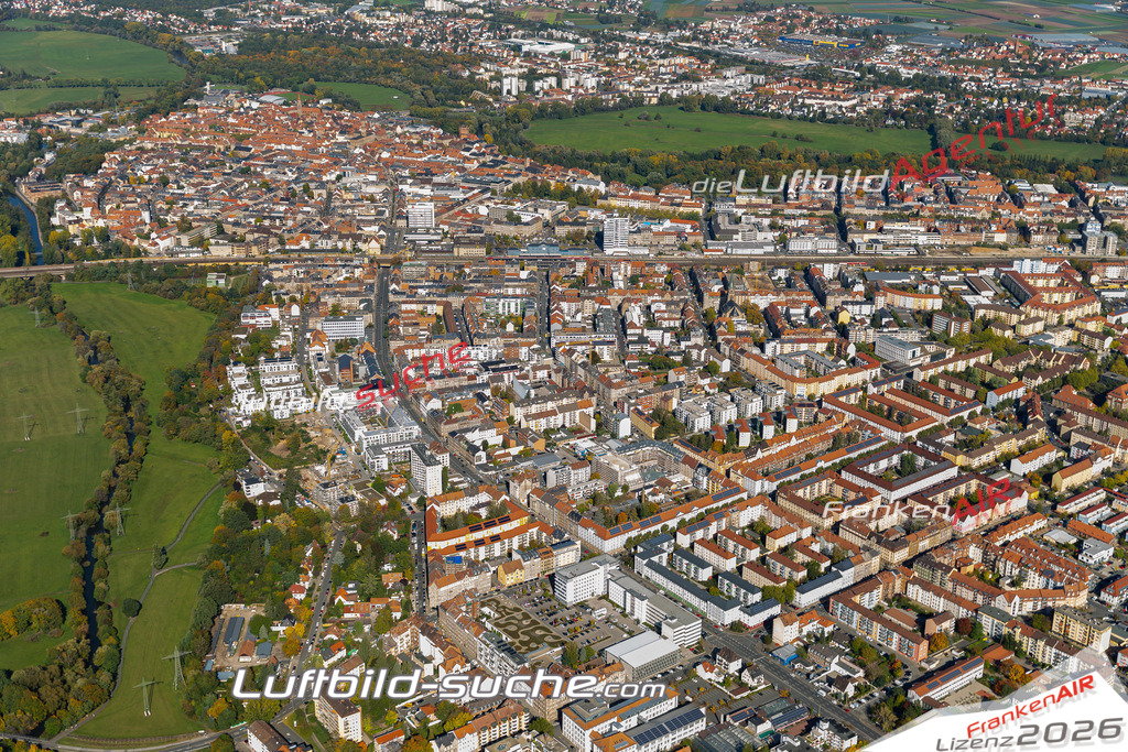aktuelles Luftbild von  Suedstadt - Luftaufnahme wurde 2019 von https://frankenair.de mittels Flugzeug (keine Drohne) erstellt.
