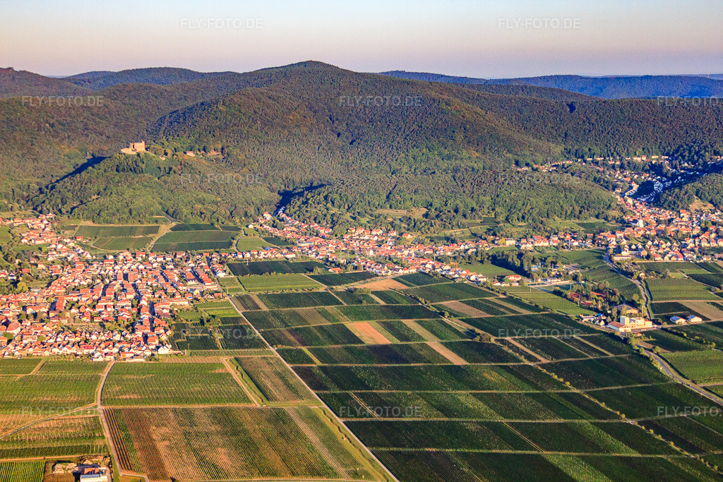 Luftbild: Ortsansicht von Osten im Ortsteil Hambach an der Weinstraße in Neustadt im Bundesland Rheinland-Pfalz in Deutschland. Foto: IMG_44359.jpg vom 20.08.2011 durch Werner Riehm/FLY-FOTO.deAuflösung des Originals: 4752 x 3168 px