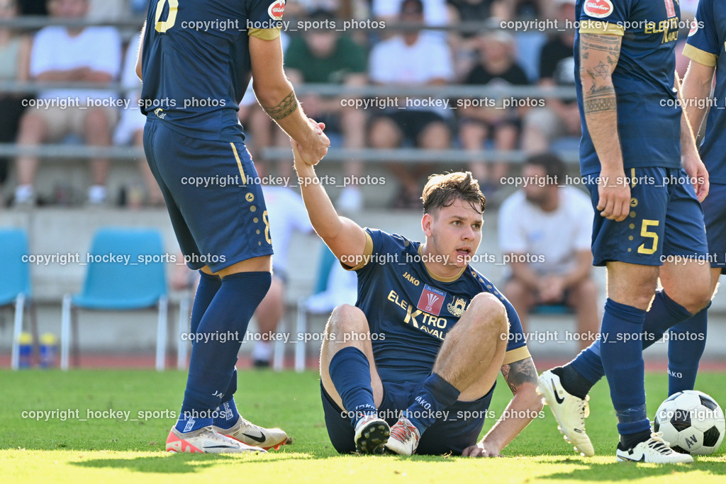 ATUS Velden vs. GAK | #21 Florian Schaller ATUS Velden, ATUS Velden vs. GAK, ATUS Velden vs. GAK am 26.07.2024 in Villach (Stadion Lind), Austria, (Photo by Bernd Stefan)