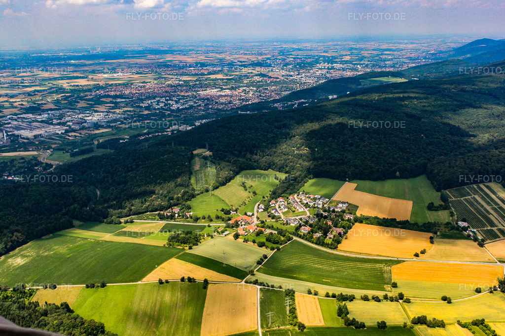 Luftbild: Ortsansicht von Süden im Ortsteil Lingental in Leimen im Bundesland Baden-Württemberg in Deutschland. Foto: IMG_19229.jpg vom 05.07.2009 durch Werner Riehm/FLY-FOTO.de